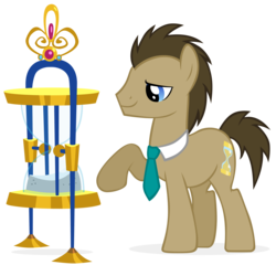 Size: 4000x3845 | Tagged: safe, artist:shelltoon, doctor whooves, time turner, earth pony, pony, g4, high res, hourglass, male, simple background, solo, stallion, transparent background, vector