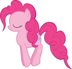 Size: 3917x3792 | Tagged: safe, artist:shelltoon, pinkie pie, earth pony, pony, g4, eyes closed, female, high res, jumping, mare, simple background, solo, transparent background, vector