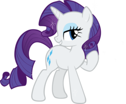 Size: 3946x3252 | Tagged: safe, artist:shelltoon, rarity, pony, unicorn, g4, female, grin, high res, mare, raised hoof, simple background, smiling, solo, transparent background, vector
