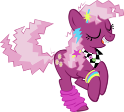 Size: 3924x3537 | Tagged: safe, artist:shelltoon, cheerilee, earth pony, pony, g4, 80s, 80s cheerilee, bracelet, braces, eyes closed, female, glowstick, high res, jewelry, mare, rearing, simple background, solo, transparent background, vector