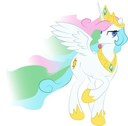 Size: 1197x1180 | Tagged: safe, artist:ultraspacemobile, princess celestia, alicorn, pony, g4, female, mare, simple background, solo, tongue out, white background