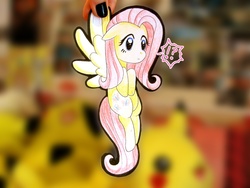 Size: 918x689 | Tagged: safe, artist:livvychan, fluttershy, pony, g4, female, paper child, solo