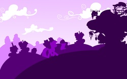 Size: 1920x1200 | Tagged: safe, artist:philiptomkins, edit, twilight sparkle, pony, unicorn, g4, cloud, female, golden oaks library, hooves, horn, library, lineless, mare, minimalist, silhouette, solo, wallpaper