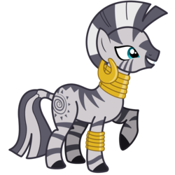 Size: 2000x2000 | Tagged: safe, artist:philiptomkins, zecora, zebra, g4, female, grin, high res, mare, raised hoof, simple background, smiling, solo, transparent background, vector
