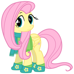Size: 2000x1992 | Tagged: safe, artist:philiptomkins, fluttershy, pegasus, pony, g4, boots, bottomless, clothes, female, mare, partial nudity, scarf, short-sleeved sweater, simple background, solo, sweater, sweatershy, transparent background, vector