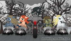 Size: 500x291 | Tagged: safe, artist:scorchie-critter, dethklok, dethklop, metalocalypse, nathan explosion, ponified