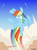 Size: 2550x3412 | Tagged: safe, artist:filiecs, rainbow dash, pony, g4, cloud, cloudy, female, flying, high res, solo