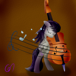 Size: 4096x4096 | Tagged: safe, artist:greeny-nyte, octavia melody, earth pony, pony, g4, absurd resolution, bipedal, cello, crying, eyes closed, female, mare, musical instrument, solo