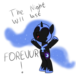 Size: 1024x1024 | Tagged: safe, artist:greeny-nyte, nightmare moon, alicorn, pony, g4, bipedal, cute, female, filly, moonabetes, nightmare woon, solo