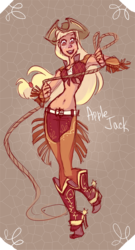 Size: 2246x4153 | Tagged: safe, artist:holivi, applejack, human, g4, belly button, boots, chaps, female, front knot midriff, high heel boots, humanized, midriff, rope, solo, spurs