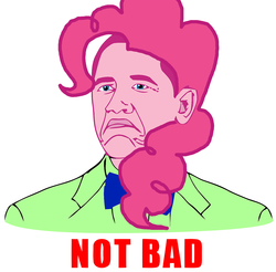 Size: 1200x1181 | Tagged: safe, pinkie pie, g4, barack obama, meme, not bad, reaction image, solo