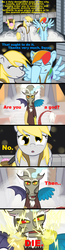 Size: 900x3486 | Tagged: safe, artist:meganschmidt, derpy hooves, discord, fluttershy, rainbow dash, pegasus, pony, g4, comic, female, ghostbusters, mare, parody