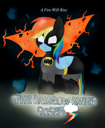 Size: 1485x1800 | Tagged: safe, artist:blackbewhite2k7, rainbow dash, g4, batman, crossover, movie poster, parody, the dark knight rises