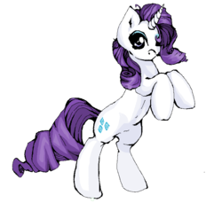 Size: 770x706 | Tagged: safe, artist:kiataponie, rarity, pony, unicorn, g4, female, mare, rearing, simple background, solo, transparent background