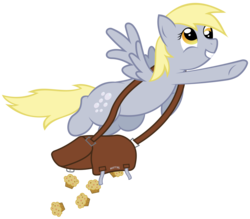 Size: 6400x5600 | Tagged: safe, artist:erockertorres, derpy hooves, pegasus, pony, g4, absurd resolution, bag, female, flying, mailmare, mare, muffin, simple background, solo, transparent background, vector