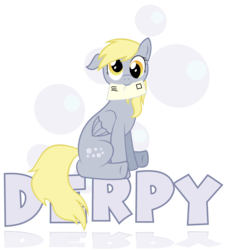 Size: 3600x4000 | Tagged: safe, artist:erockertorres, derpy hooves, pegasus, pony, g4, bubble, envelope, female, floppy ears, mailmare, mare, mouth hold, simple background, sitting, solo, transparent background, vector