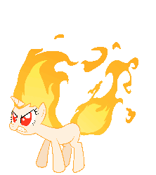 Size: 889x1000 | Tagged: safe, artist:erockertorres, twilight sparkle, pony, rapidash, feeling pinkie keen, g4, angry, animated, female, glare, gritted teeth, mane of fire, mare, pokémon, rapidash twilight, simple background, solo, transparent background