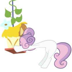 Size: 3000x3000 | Tagged: safe, artist:erockertorres, sweetie belle, pony, g4, stare master, belly, bipedal, bird house, female, high res, simple background, solo, stuck, sweetie fail, transparent background, vector