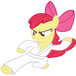 Size: 3780x3780 | Tagged: safe, artist:erockertorres, apple bloom, earth pony, pony, g4, female, filly, foal, high res, karate, simple background, solo, transparent background, vector