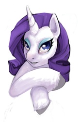 Size: 500x750 | Tagged: safe, artist:creepbox, rarity, pony, unicorn, g4, bust, cloven hooves, female, mare, simple background, solo, white background