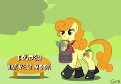 Size: 3993x2762 | Tagged: safe, artist:ladypixelheart, carrot top, golden harvest, pony, g4, female, harvest moon, high res, pun, solo