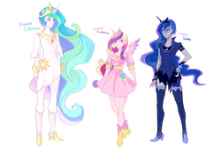 Size: 3200x2159 | Tagged: safe, artist:s0901, princess cadance, princess celestia, princess luna, human, g4, high res, humanized, simple background