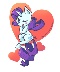 Size: 500x600 | Tagged: safe, artist:cloesy, rarity, pony, unicorn, g4, female, heart, mare, one eye closed, open mouth, simple background, solo, transparent background, wink