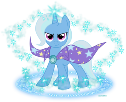 Size: 2055x1669 | Tagged: safe, artist:mlpazureglow, trixie, pony, unicorn, g4, cloak, clothes, female, magic, magic circle, mare, show accurate, simple background, solo, transparent background, vector