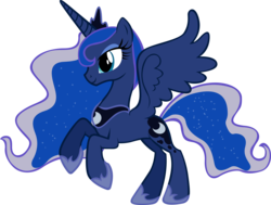 Size: 5324x4023 | Tagged: safe, artist:sapoltop, princess luna, alicorn, pony, g4, absurd resolution, female, jewelry, mare, rearing, regalia, simple background, solo, spread wings, transparent background, wings