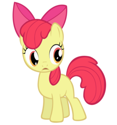 Size: 3500x3731 | Tagged: safe, artist:spikesmustache, apple bloom, earth pony, pony, g4, apple bloom's bow, bow, female, filly, foal, full body, hair bow, high res, hooves, open mouth, simple background, solo, standing, tail, transparent background, vector
