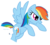 Size: 1327x1196 | Tagged: safe, artist:mlpazureglow, rainbow dash, pegasus, pony, g4, female, mare, open mouth, show accurate, simple background, solo, transparent background, vector