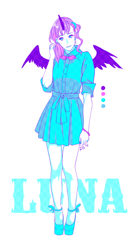 Size: 390x700 | Tagged: safe, artist:healingwind, princess luna, human, g4, female, humanized, solo