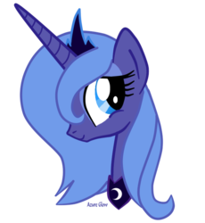 Size: 652x710 | Tagged: safe, artist:mlpazureglow, princess luna, alicorn, pony, g4, bust, female, mare, portrait, profile, s1 luna, simple background, solo, transparent background