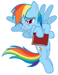 Size: 5414x7000 | Tagged: safe, artist:eugene-joe-c, rainbow dash, pegasus, pony, g4, absurd resolution, book, female, glasses, mare, rainbow dork, simple background, solo, transparent background, vector