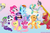 Size: 1280x853 | Tagged: safe, artist:akeppleaday, edit, applejack, big macintosh, derpy hooves, fluttershy, pinkie pie, princess celestia, rainbow dash, rarity, spike, twilight sparkle, zecora, earth pony, pony, zebra, g4, cereal guy, faic, forever alone, logo, logo edit, male, mane seven, mane six, me gusta, meme, my little x, nope, stallion, trollestia, trollface, y u no, yao ming