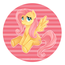 Size: 940x941 | Tagged: safe, artist:noctudelic, fluttershy, pegasus, pony, g4, female, mare, sitting, solo