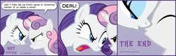 Size: 2560x820 | Tagged: safe, artist:thexxxx, rarity, sweetie belle, pony, unicorn, g4, sisterhooves social, age difference, alternate scenario, belle sisters, bust, comic, dialogue, female, filly, gritted teeth, imminent kissing, incest, kissing, lesbian, looking at each other, mare, open mouth, parody, scene parody, ship:raribelle, shipping, speech bubble