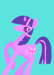 Size: 480x663 | Tagged: safe, artist:kittilot, twilight sparkle, pony, g4, female, lineless, raised hoof, solo, standing