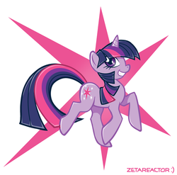 Size: 600x592 | Tagged: safe, artist:zetareactor, twilight sparkle, pony, unicorn, g4, female, mare, smiling, solo, unicorn twilight