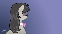 Size: 8000x4500 | Tagged: safe, artist:anders-art, octavia melody, earth pony, pony, g4, absurd resolution, eyes closed, female, gradient background, mare, sad, simple background, solo