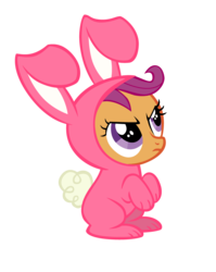 Size: 3000x3771 | Tagged: safe, artist:bronyboy, scootaloo, pegasus, pony, g4, bunny costume, bunnyloo, clothes, female, filly, high res, simple background, solo, transparent background, vector