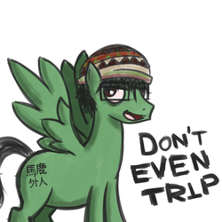 Size: 777x777 | Tagged: safe, artist:jackleapp, oc, oc only, oc:derpy grooves, pegasus, pony, drugs, marijuana, solo