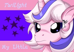 Size: 1200x849 | Tagged: safe, artist:emeraldpony, twilight, pony, unicorn, g1, cutie mark background, determined look, female, horn, mare, solo, wallpaper