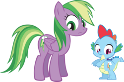 Size: 2110x1401 | Tagged: safe, artist:trotsworth, rainbow dash, spike, pegasus, pony, g4, backwards cutie mark, female, male, mare, new rainbow dash, palette swap, recolor, role reversal, simple background, species swap, transparent background