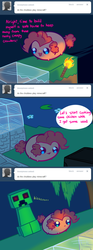 Size: 589x1590 | Tagged: safe, artist:pekou, pinkie pie, ask my little chubbies, g4, chubbie, creeper, minecraft