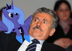 Size: 660x474 | Tagged: safe, princess luna, human, g4, massimo d'alema, reaction image, s1 luna