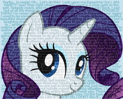 Size: 1280x1030 | Tagged: safe, artist:rinsowaty, rarity, pony, unicorn, g4, female, mare, simple background, smiling, solo, text, white background