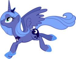 Size: 4891x3813 | Tagged: safe, artist:moongazeponies, princess luna, alicorn, pony, g4, female, leaping, mare, s1 luna, simple background, solo, spread wings, transparent background, wings