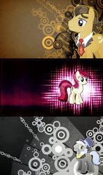 Size: 688x1161 | Tagged: dead source, safe, artist:episkopi, caesar, count caesar, filthy rich, roseluck, earth pony, pony, g4, male, stallion, wallpaper