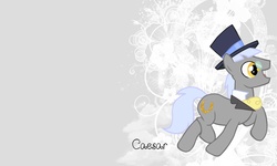 Size: 3000x1800 | Tagged: safe, artist:kelseysparrow67, caesar, count caesar, earth pony, pony, hat, male, monocle and top hat, solo, stallion, wallpaper